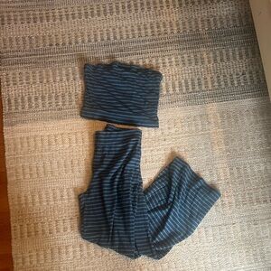 Free People Navy Striped Crop Top